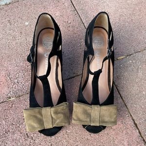 Jeffrey Campbell “Regina” peep toe t-strap wedge